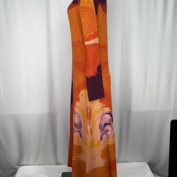 NEW RODEBJER  Women’s Clemins Art Knitted Maxi Dress – Orange Flame Multi Size S - Picture 6 of 8